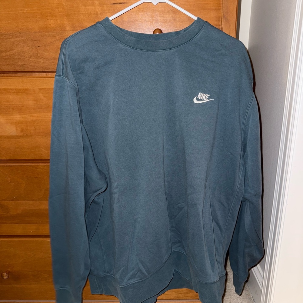 Nike Blue Crewneck Sweater with Signature Swoosh